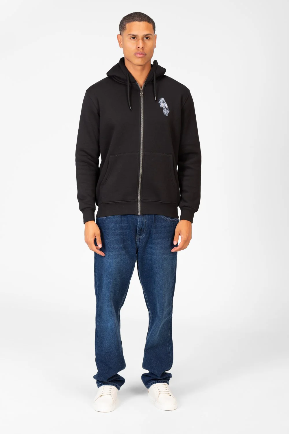 Men's Hood Sweatshirt With Round Neck And Zippers - Image 4