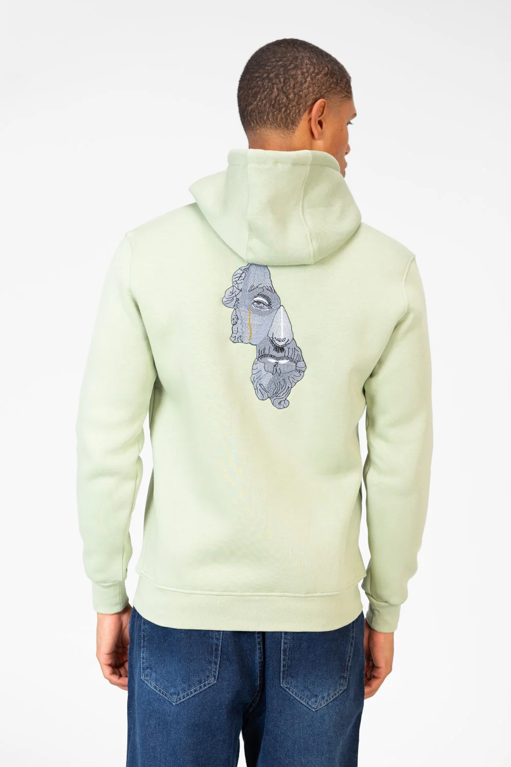 Men's Hood Sweatshirt With Round Neck And Zippers - Image 6