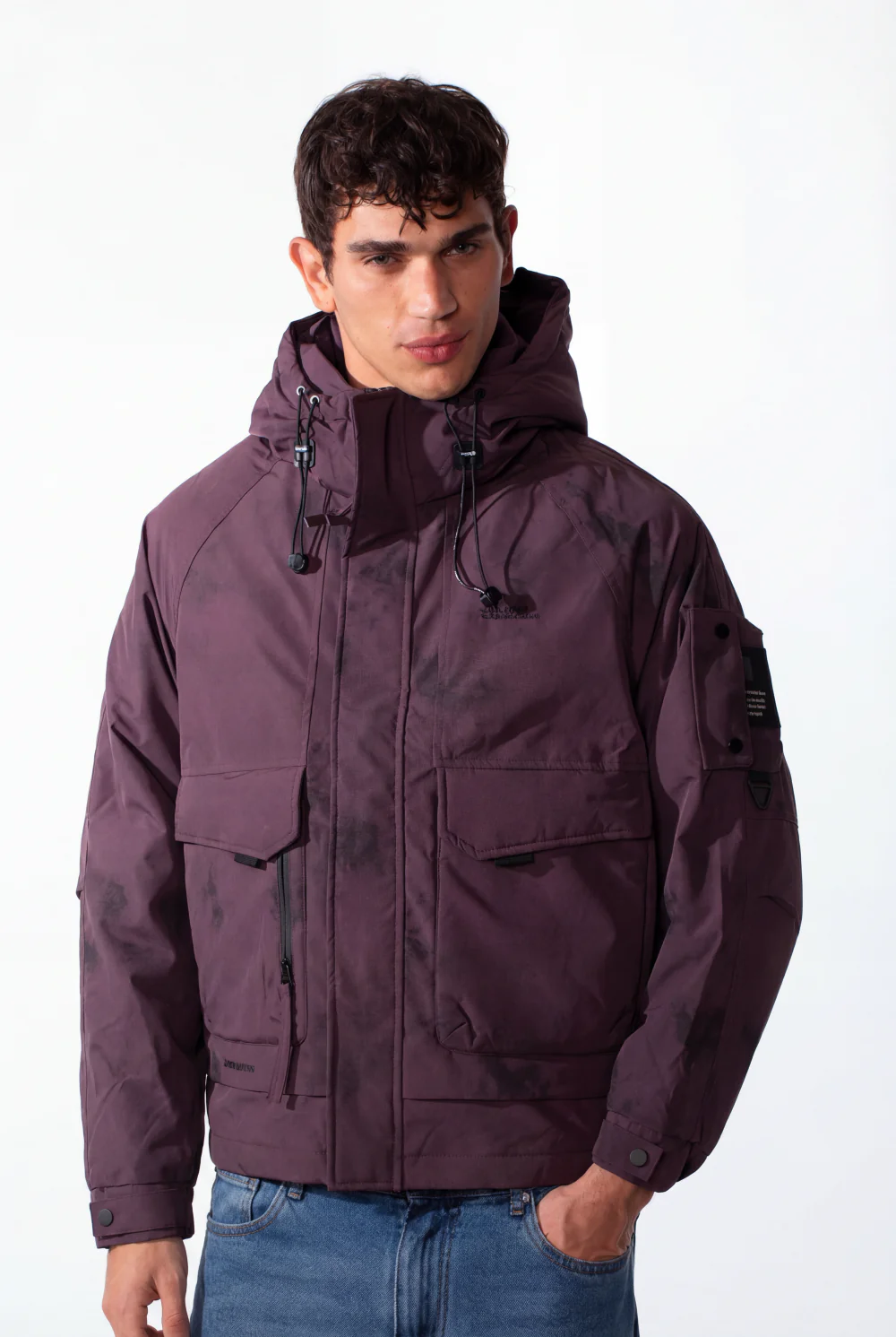 Men's Hood Waterproof Front Pockets Jacket