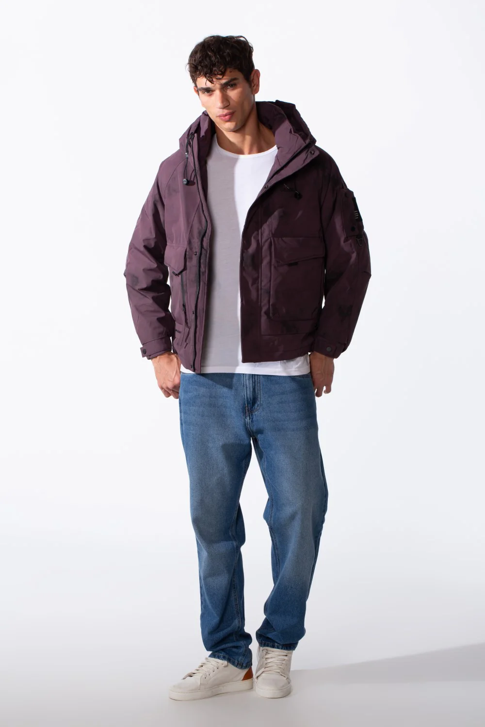 Men's Hood Waterproof Front Pockets Jacket - Image 3