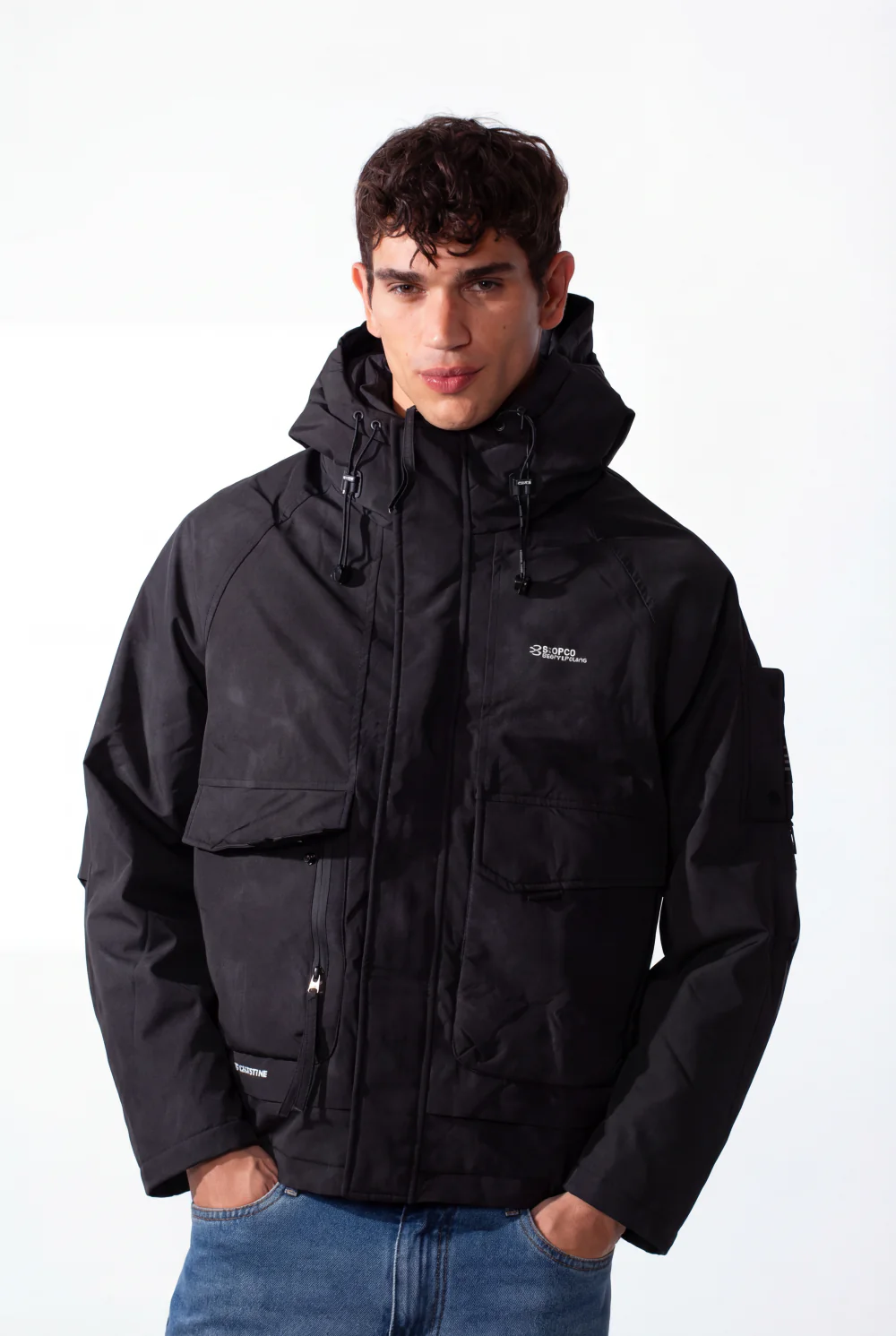 Men's Hood Waterproof Front Pockets Jacket - Image 5