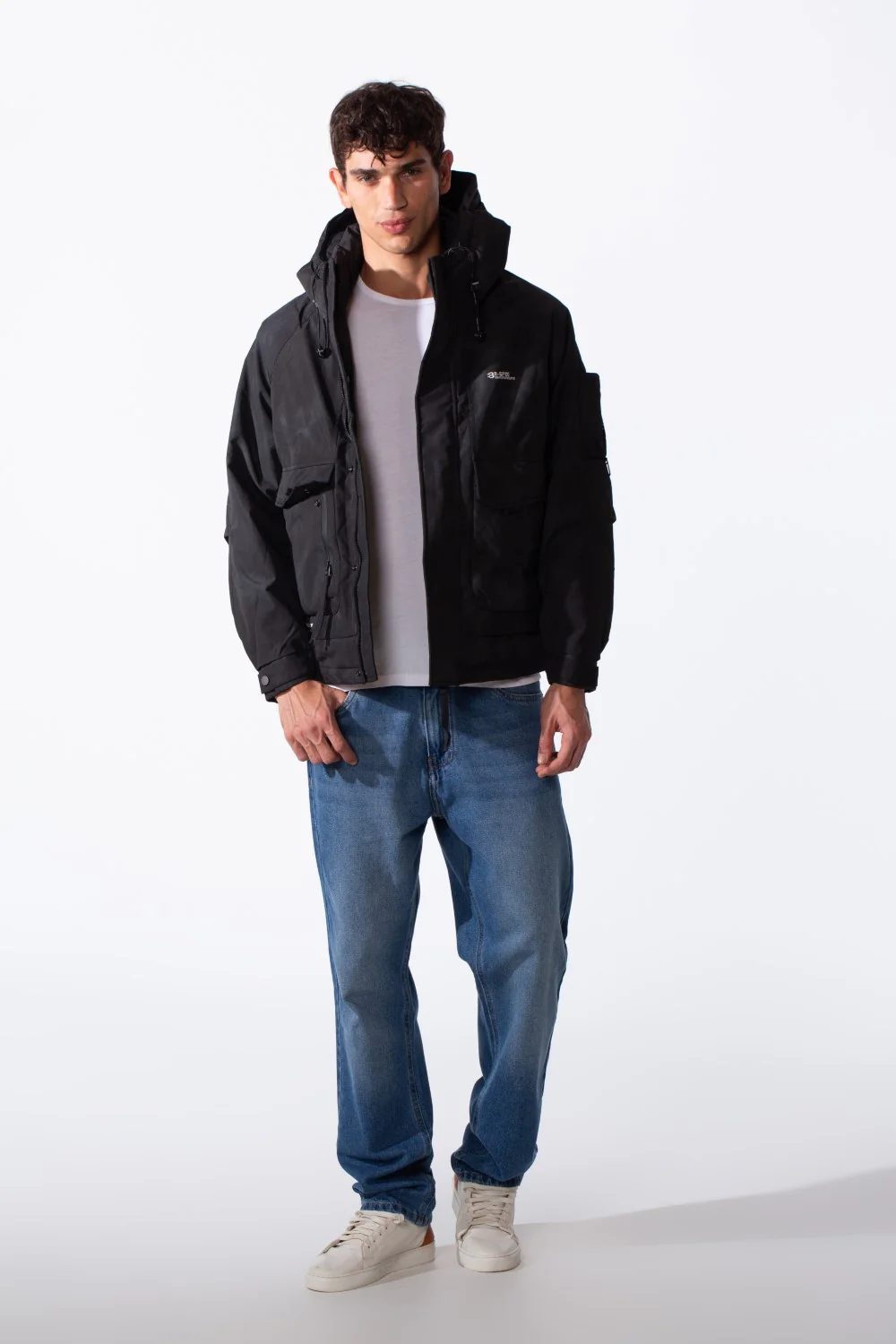 Men's Hood Waterproof Front Pockets Jacket - Image 8
