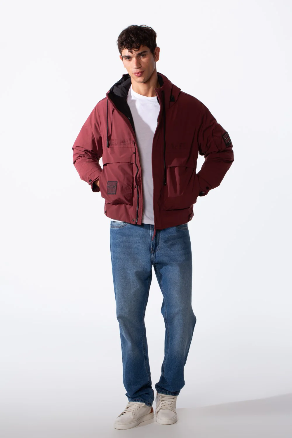Men's Hood Waterproof Modern Long Sleeve Jacket - Image 3