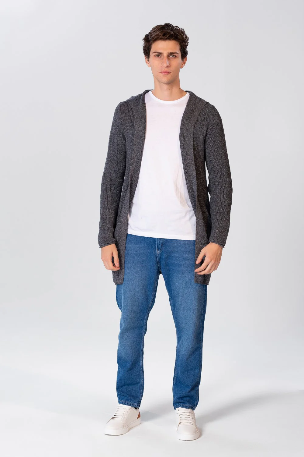 Men's Hooded Cotton Cardigan Pullover With Pockets - Image 4