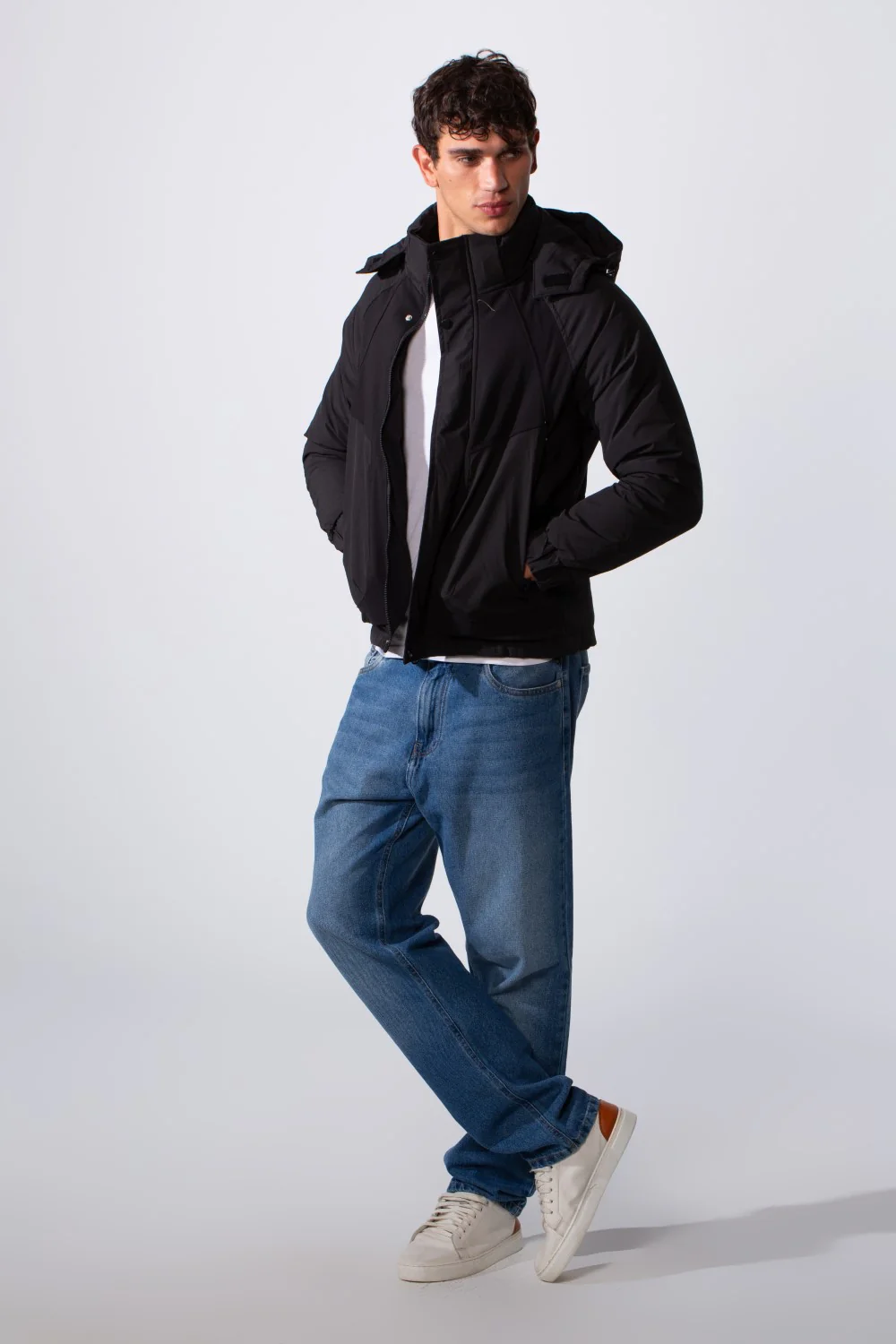 Men's Hooded Long Sleeve Basic Casual Waterproof Jacket - Image 3