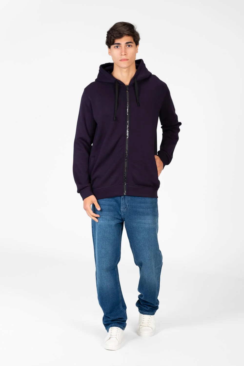Men's Hooded Sweatshirt With Full Zipper - Image 16