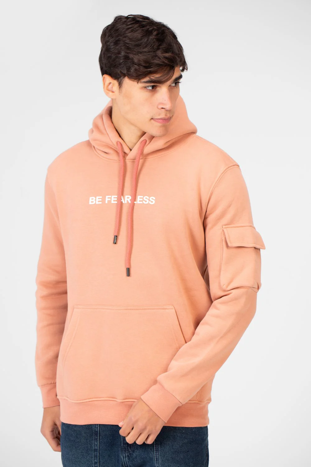 Men's Hoodie Sweatshirt Made Of Milton Material With A Text Print On The Front - Image 4