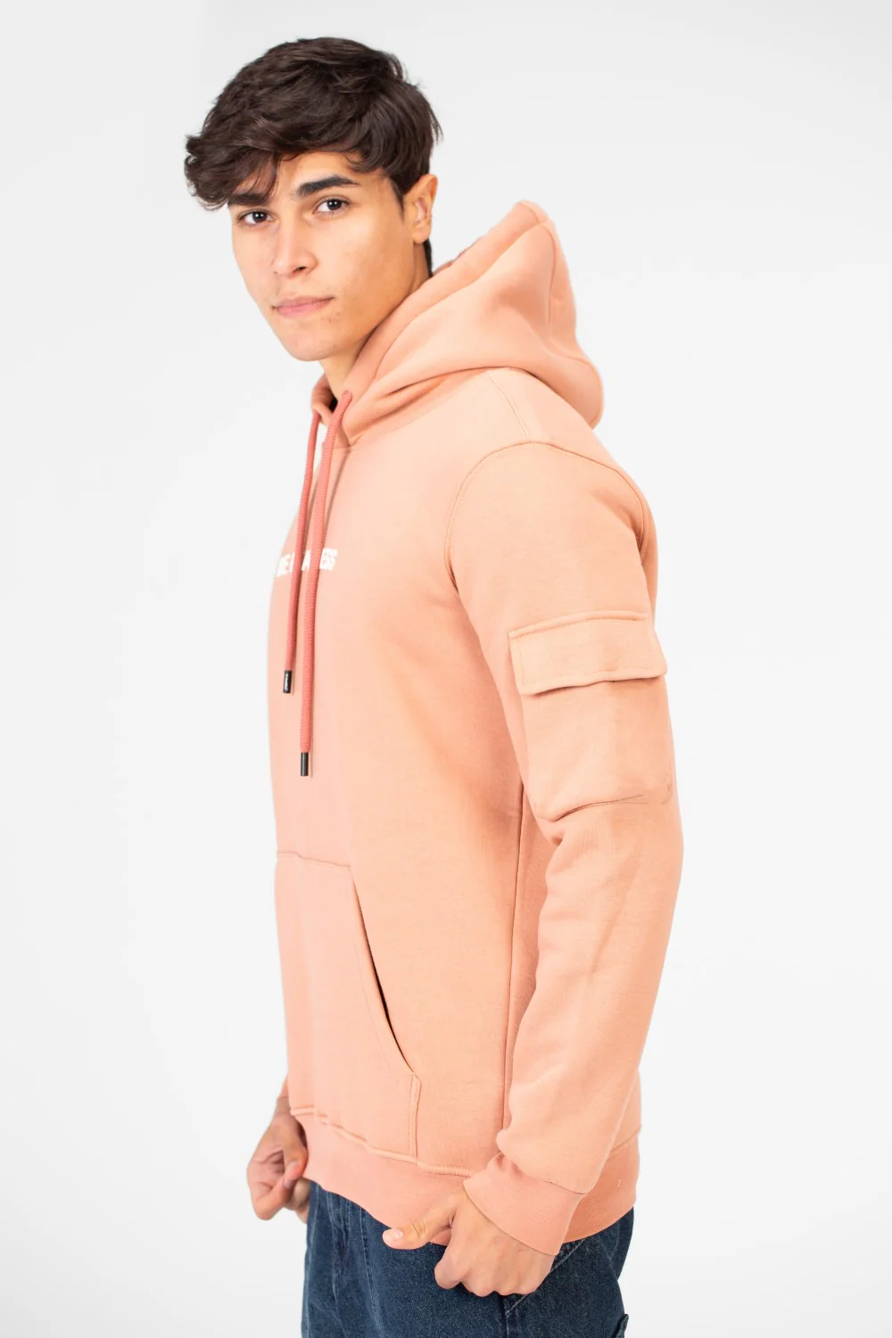 Men's Hoodie Sweatshirt Made Of Milton Material With A Text Print On The Front - Image 6