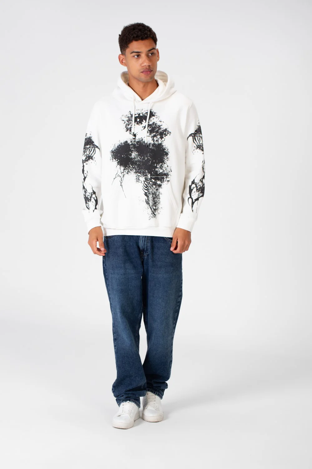Men's Hoodie Sweatshirt Printed With A Comfortable Melton Material - Image 9
