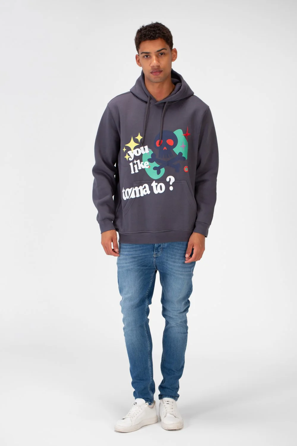Men's Hoodie Sweatshirt Printed With A Melton Material - Image 3