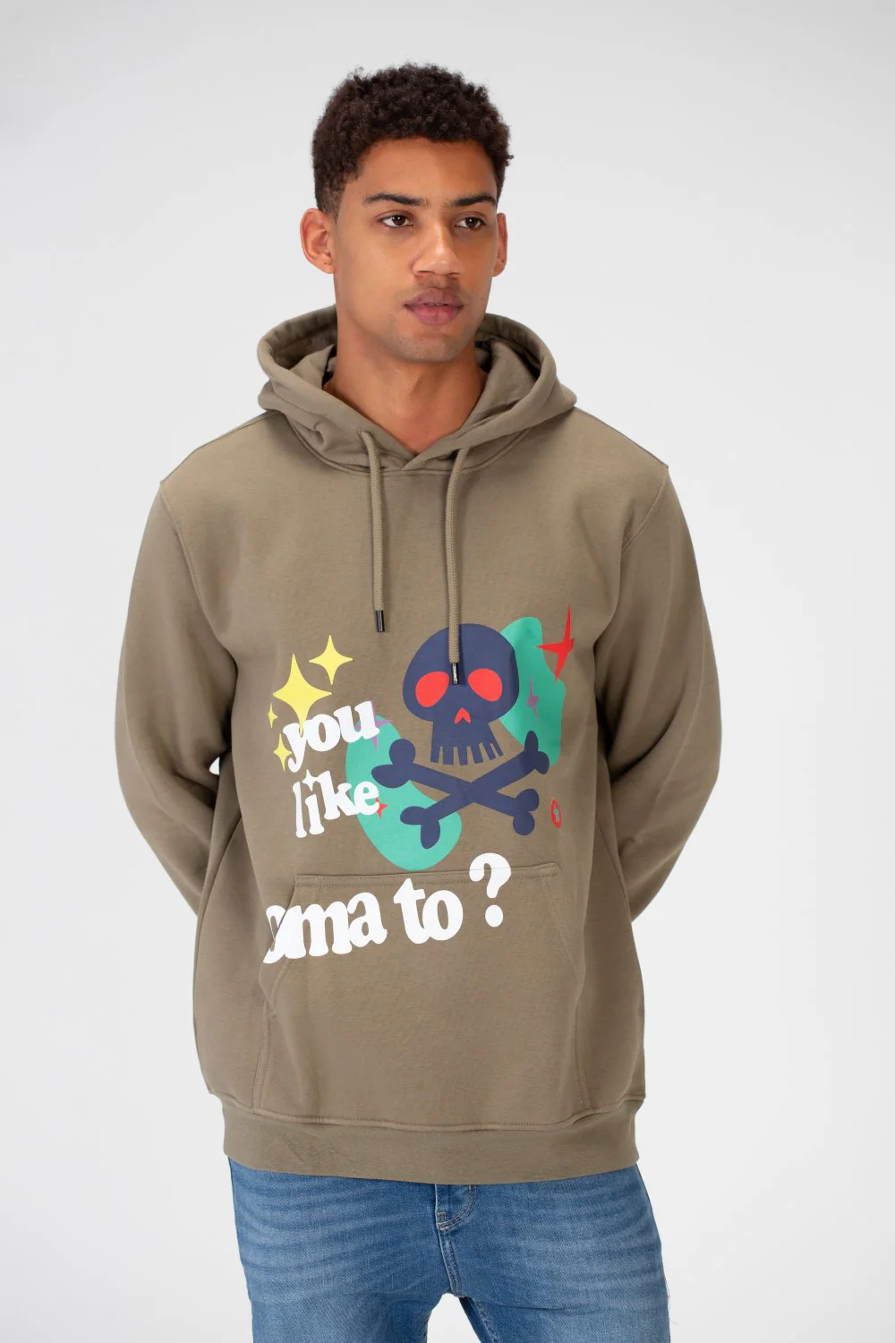 Men's Hoodie Sweatshirt Printed With A Melton Material - Image 4