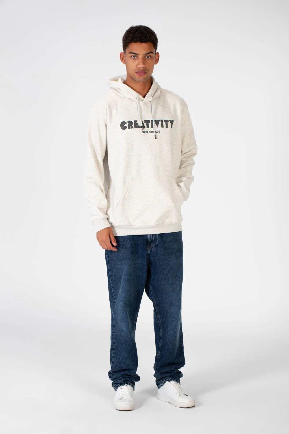 Men's Hoodie Sweatshirt With Front Print And Front Pocket - Image 9