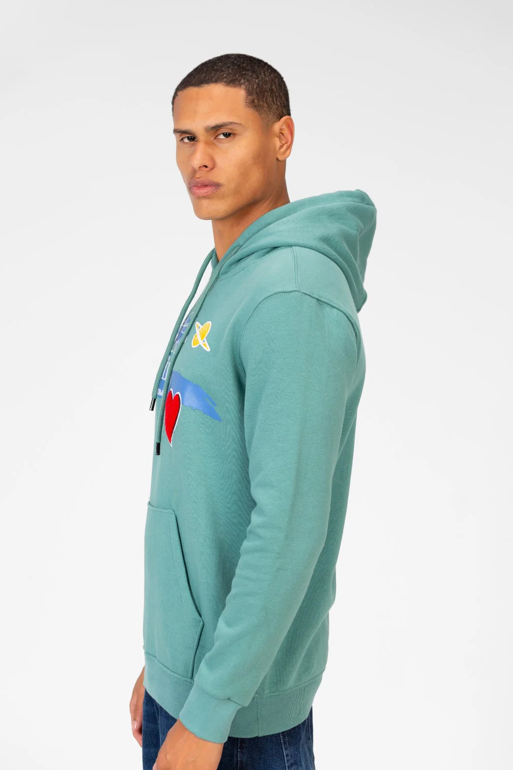 Men's Hoodie Sweatshirt With Front Print And Long Sleeves - Image 7