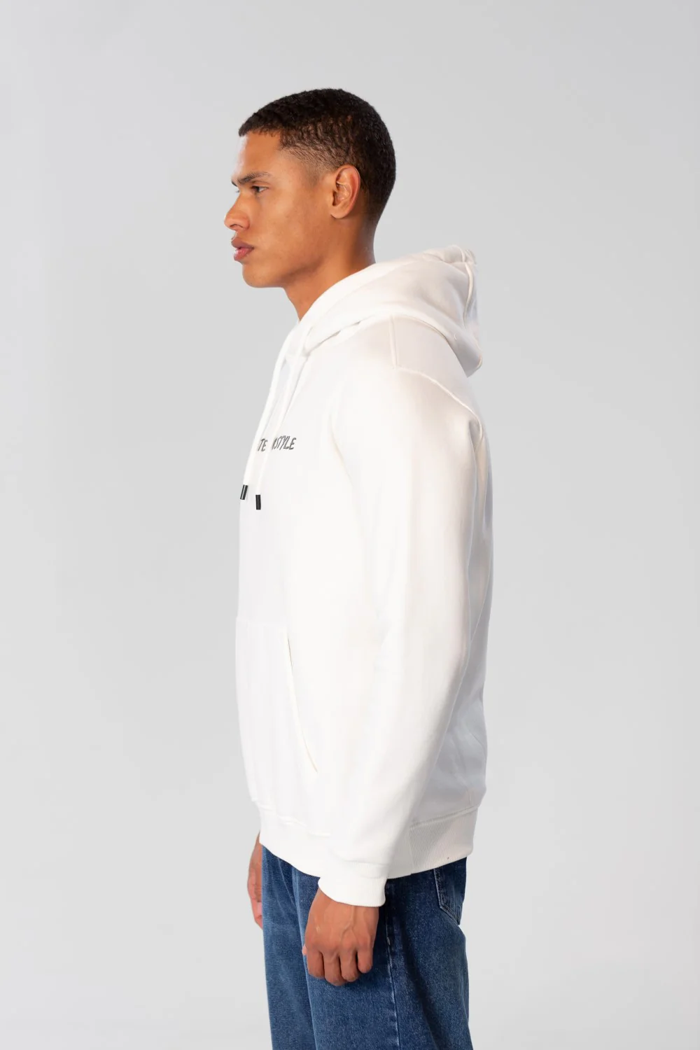 Men's Hoodie Sweatshirt With Text Print On The Front - Image 11
