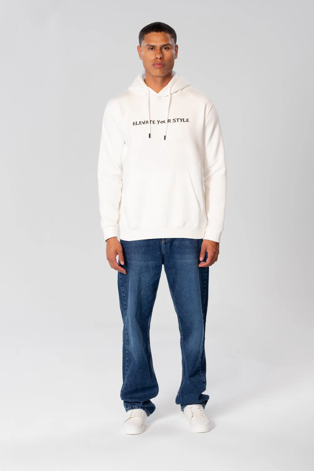 Men's Hoodie Sweatshirt With Text Print On The Front - Image 12