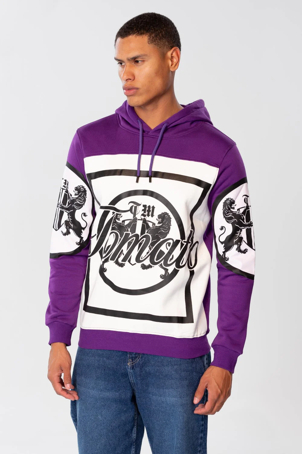 Men's Hoodie With Front And Shoulder Print And Long Sleeves - Image 5