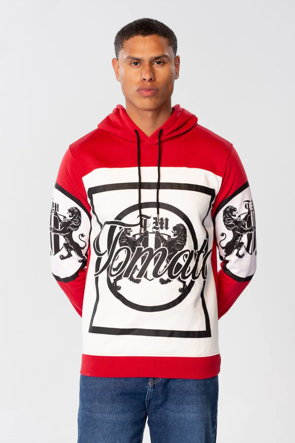 Men's Hoodie With Front And Shoulder Print And Long Sleeves - Image 9