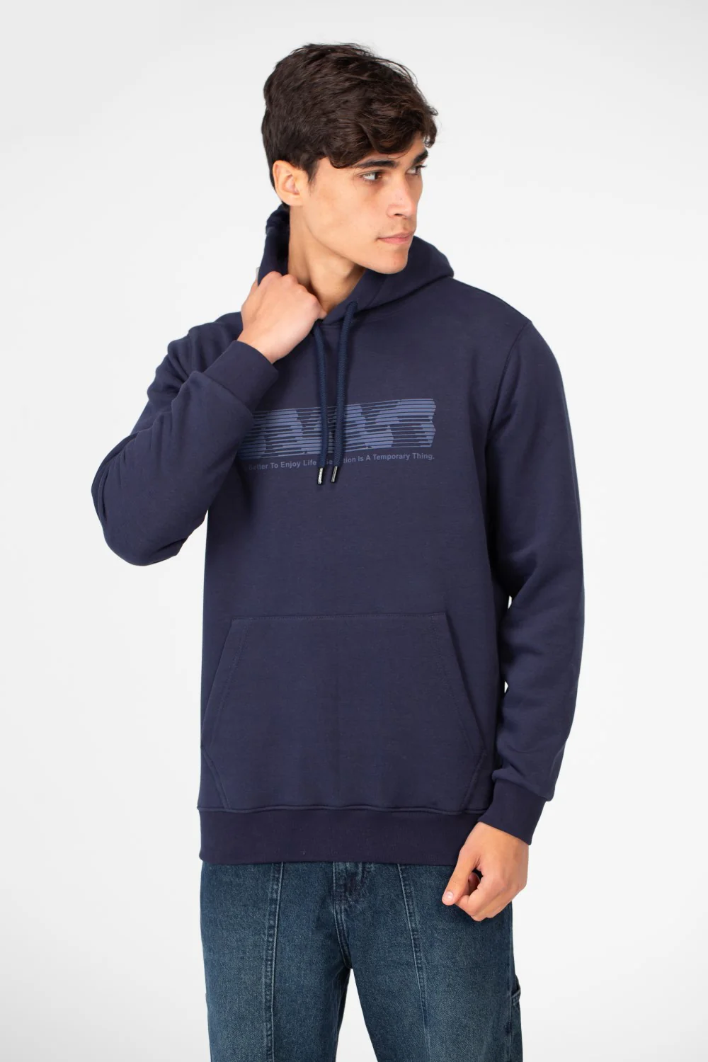 Men's Hoodie With Front Print And Long Sleeves - Image 5