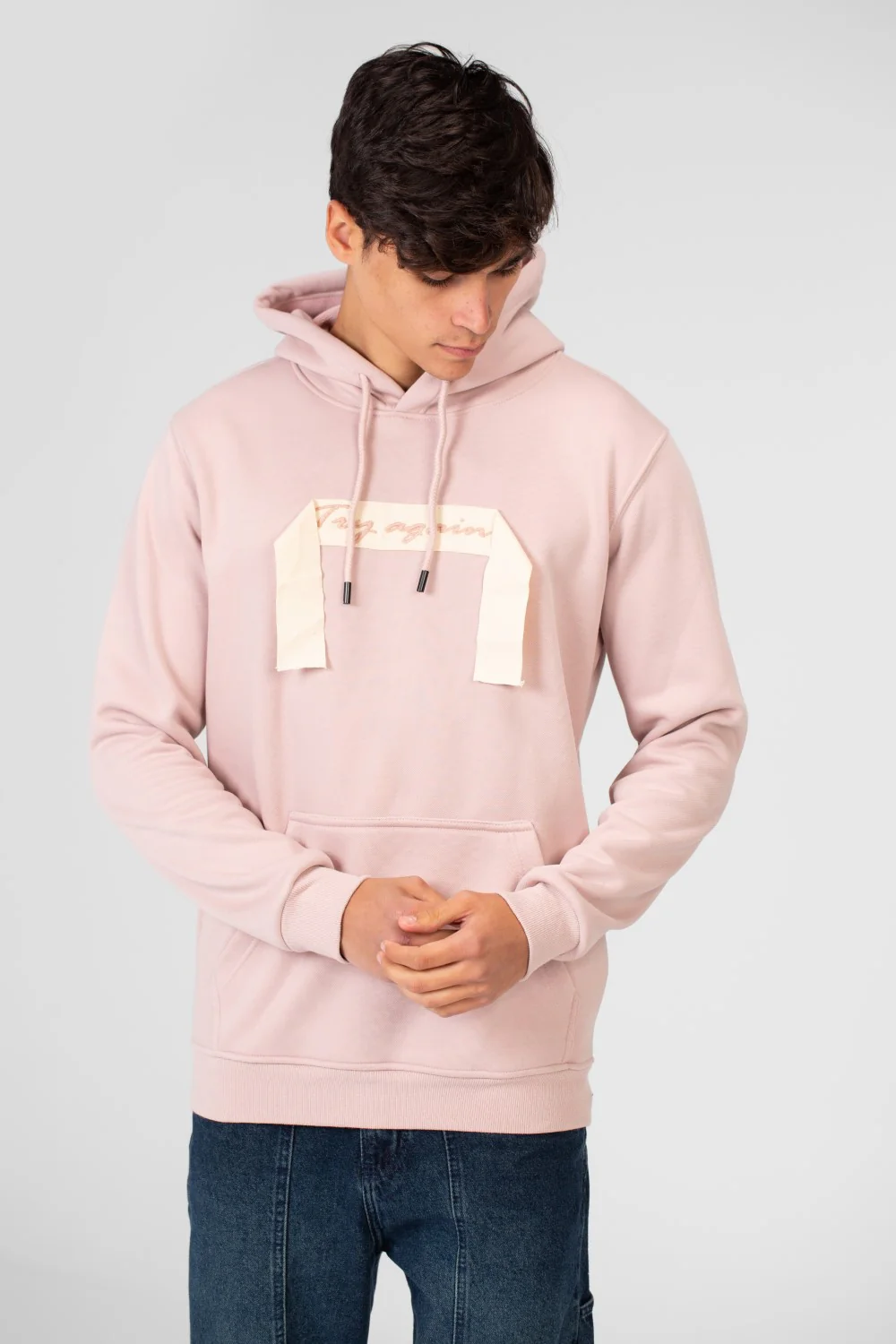 Men's Hoodie With Long Sleeves And A Unique Cut - Image 13