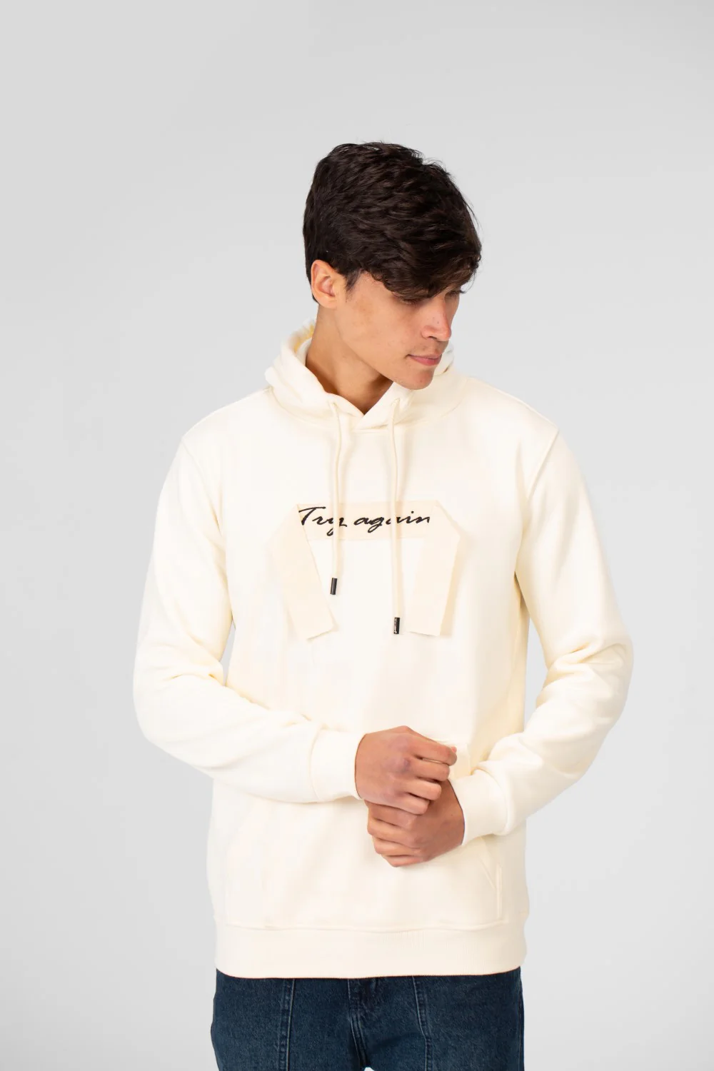 Men's Hoodie With Long Sleeves And A Unique Cut - Image 17