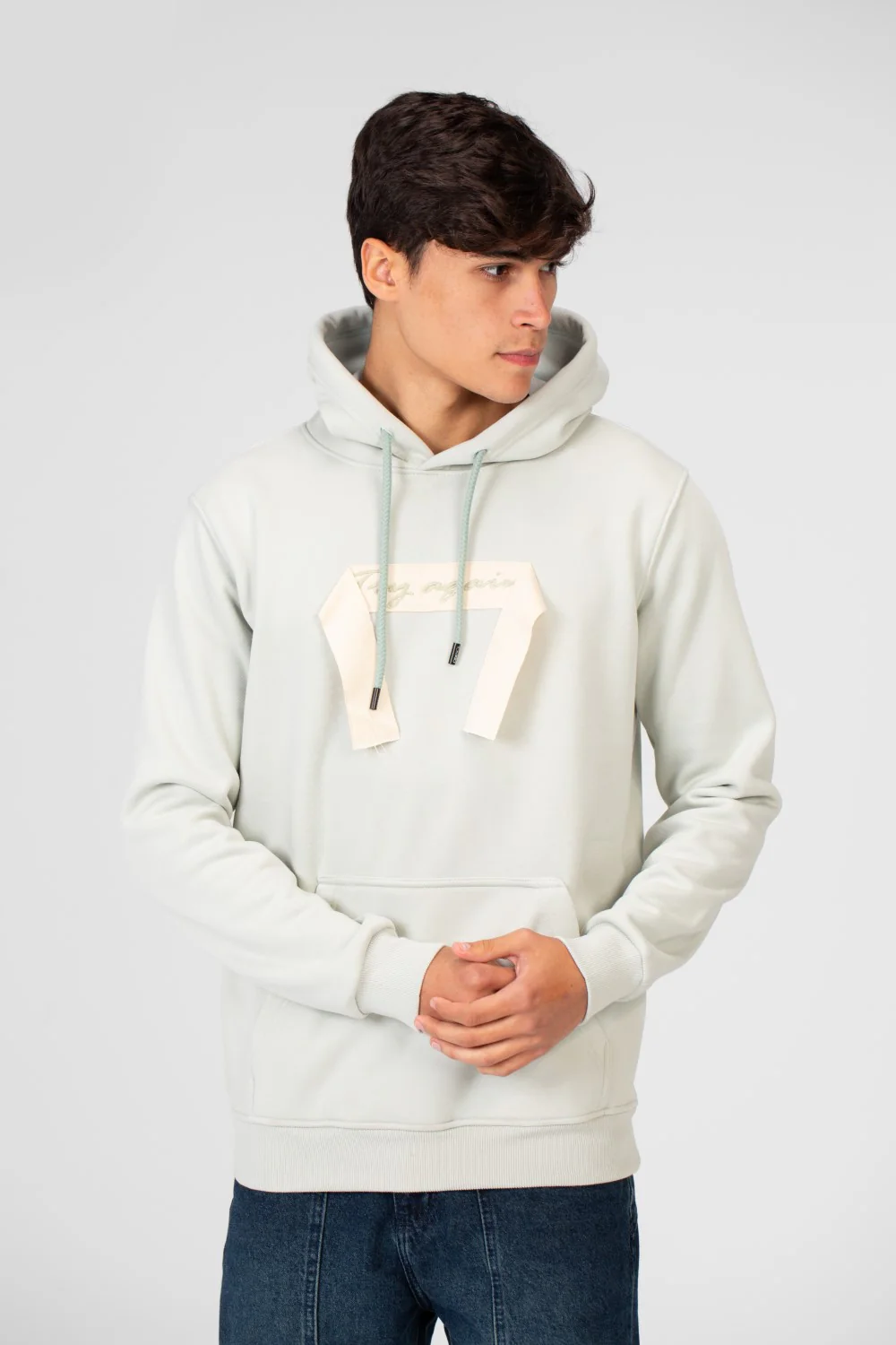 Men's Hoodie With Long Sleeves And A Unique Cut - Image 25