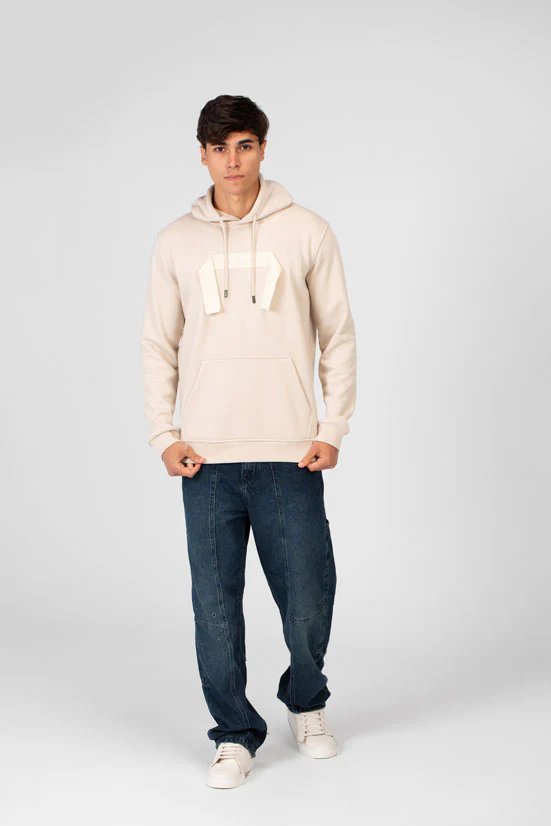 Men's Hoodie With Long Sleeves And A Unique Cut - Image 4