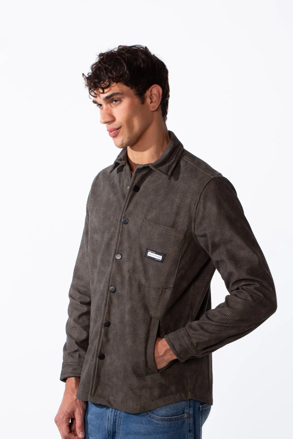Men's Jacquard Regular Fit Front Pocket Winter Shirt - Image 12