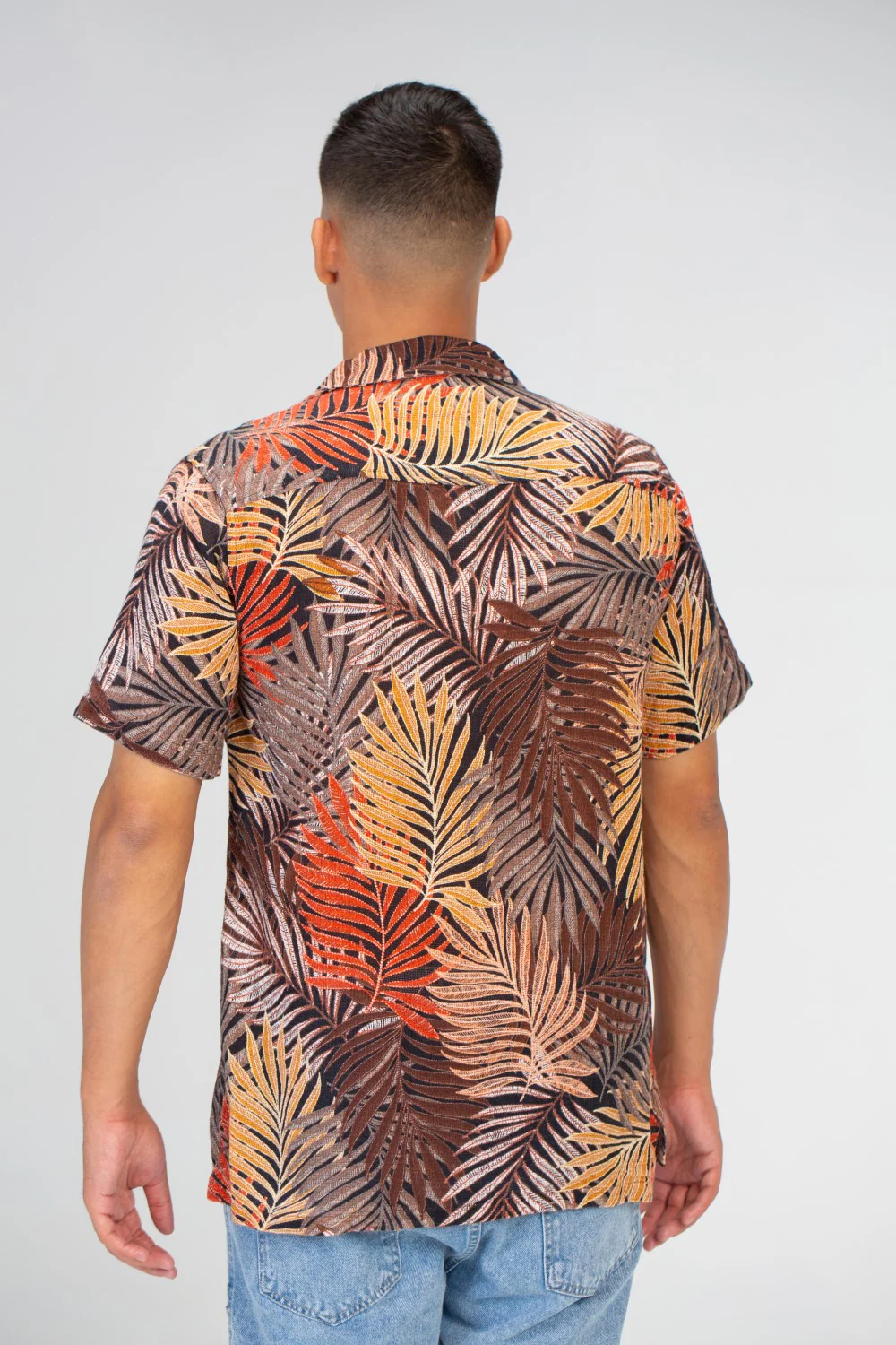 Mens Jakar Half Sleeve Shirt With Front Buttons And Full Print - Image 2