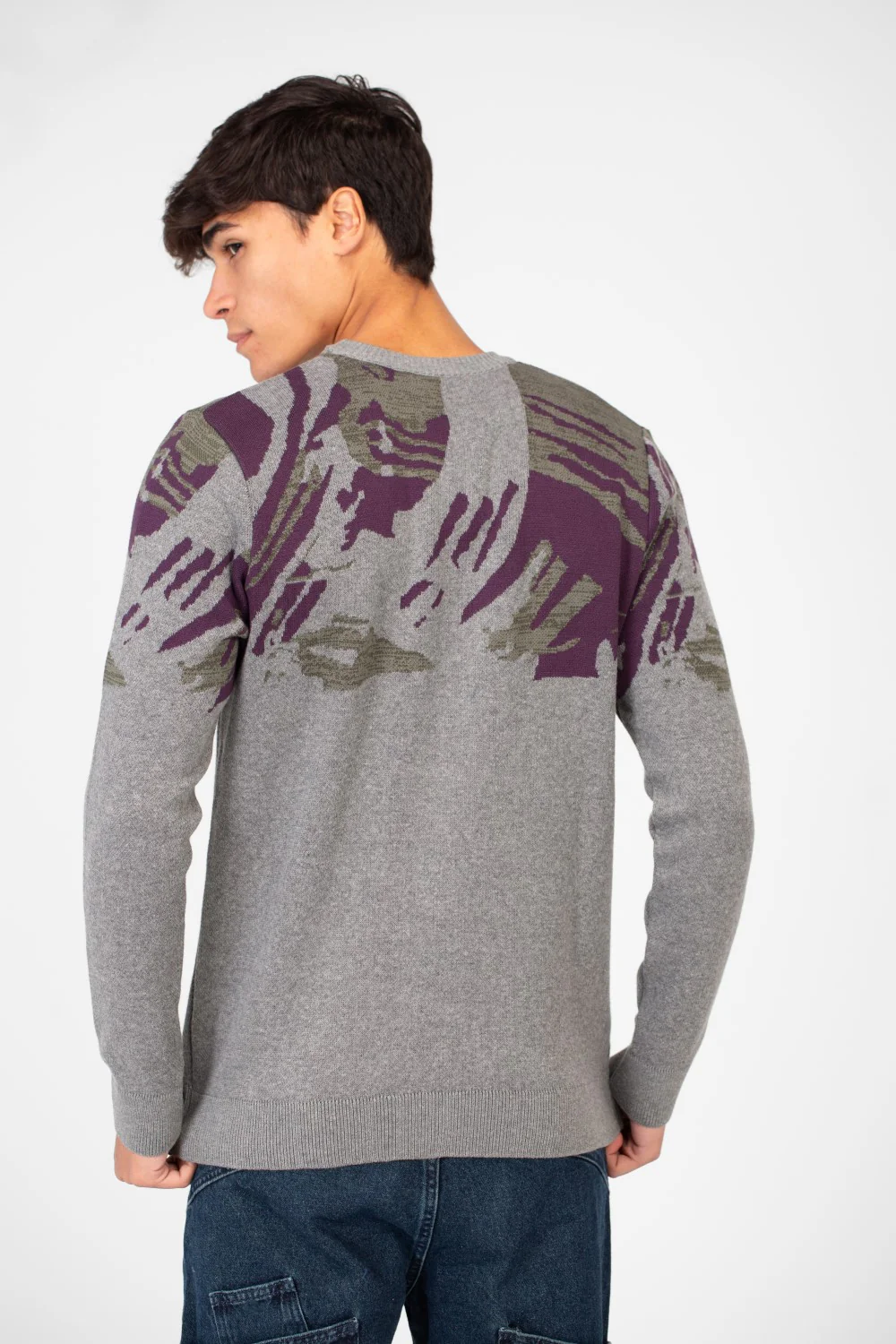 Men's Jakar Printed Crew Neck Pullover Sweater - Image 2