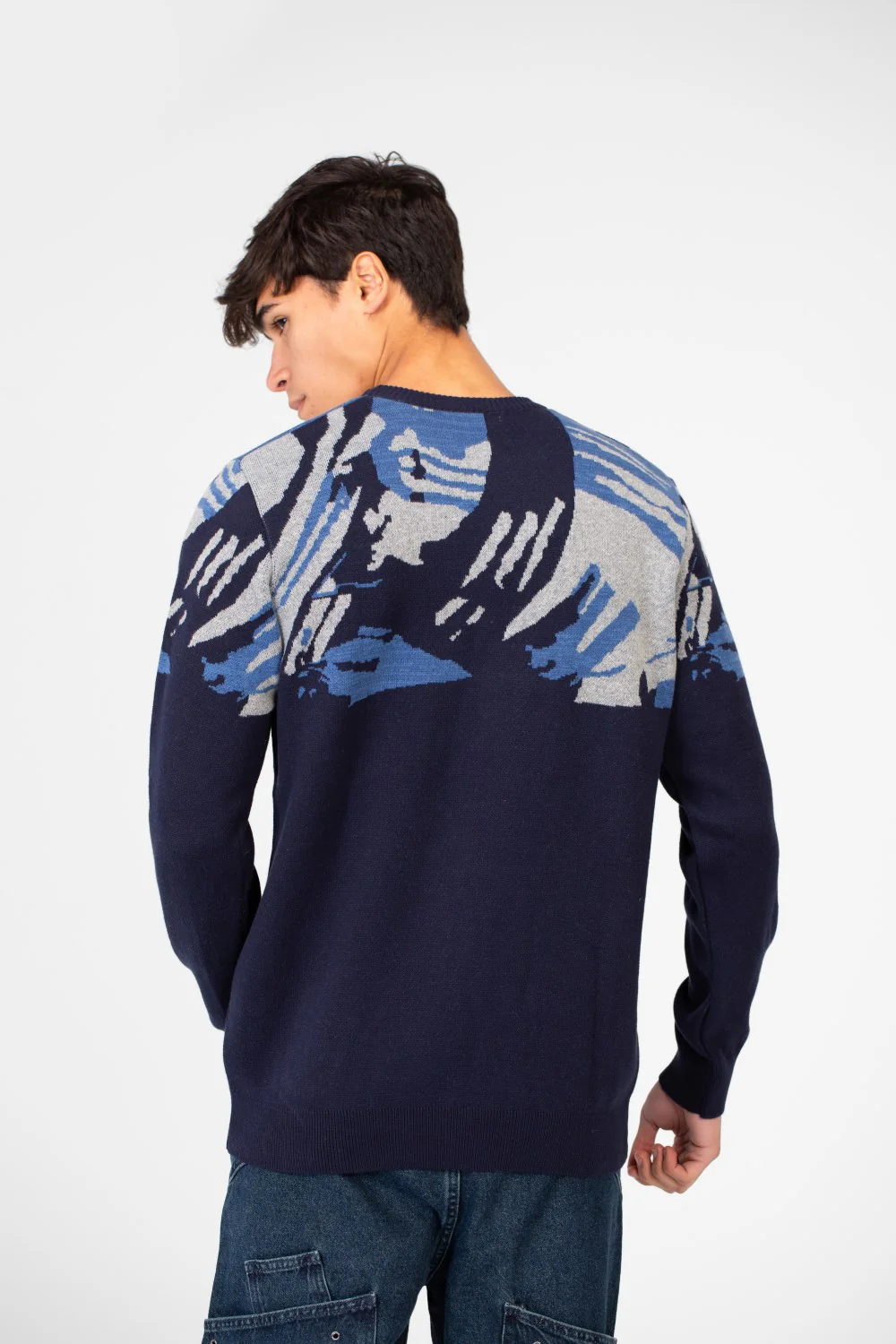 Men's Jakar Printed Crew Neck Pullover Sweater - Image 6