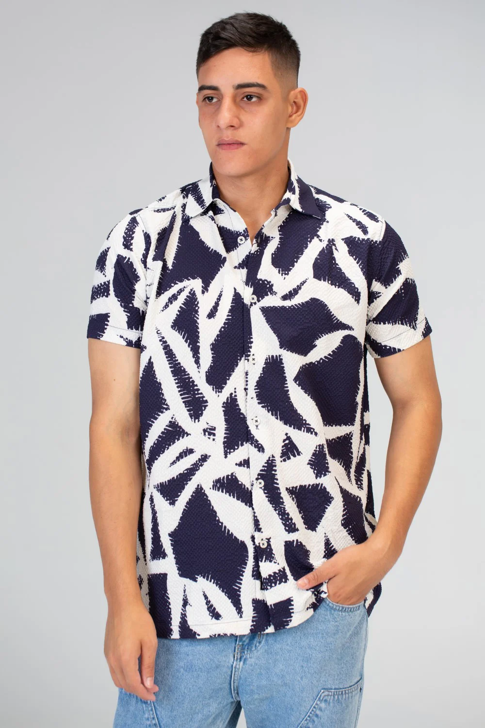 Mens Jakar Printed Half Sleeve Shirt Made Of Viscose Cotton Material - Image 6