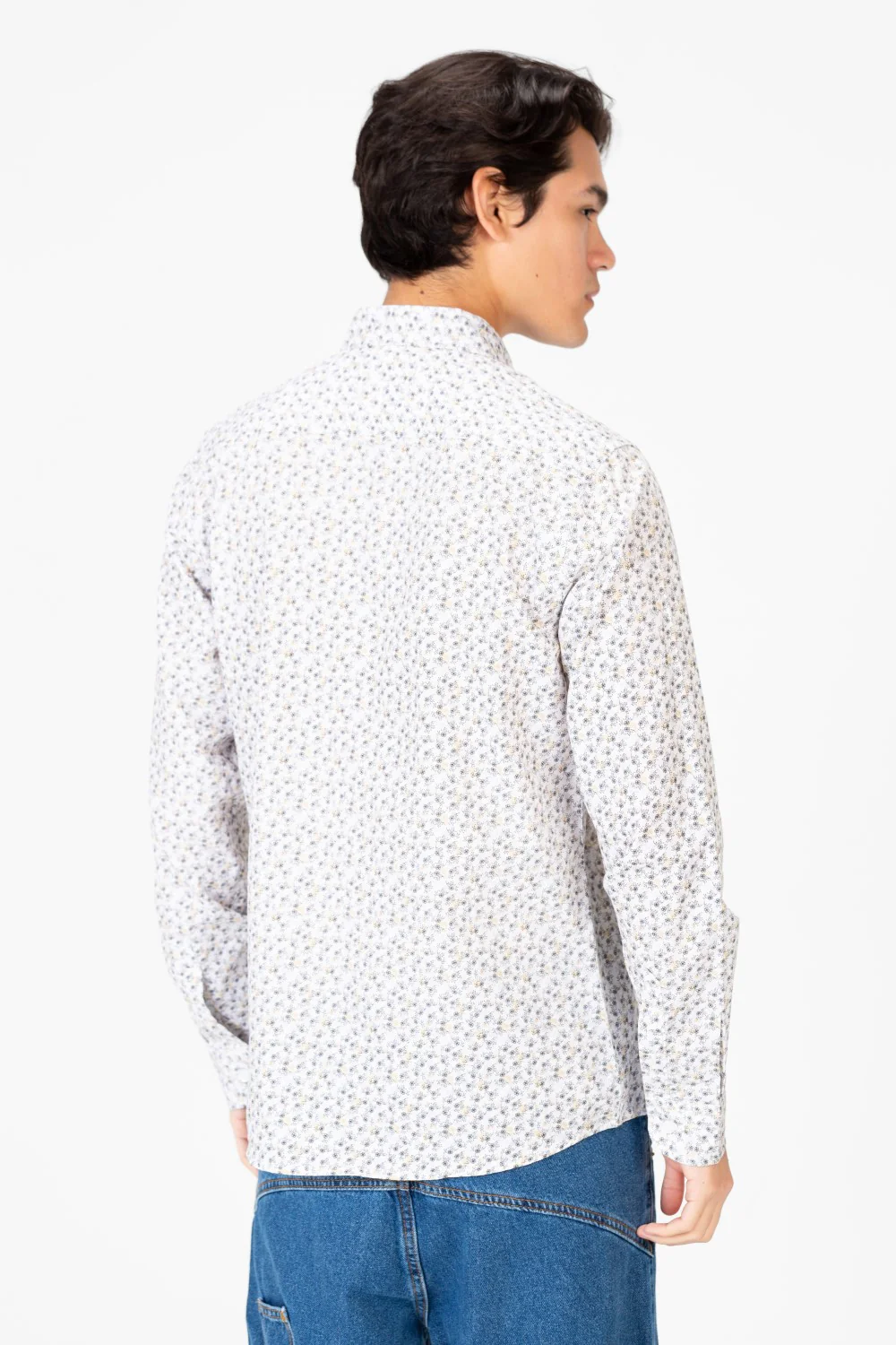 Men's Jakar Printed Slim Fit Long Sleeve Shirt White - Image 2
