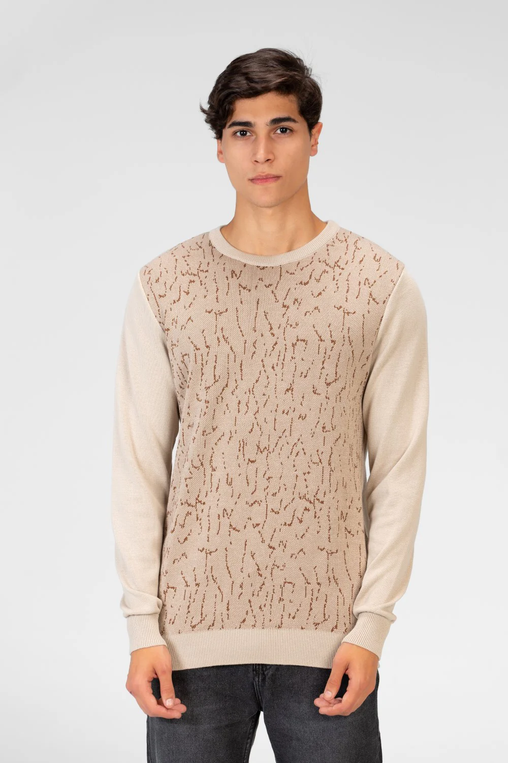 Men's Jakar Pullover With Crew Neck And Long Sleeves
