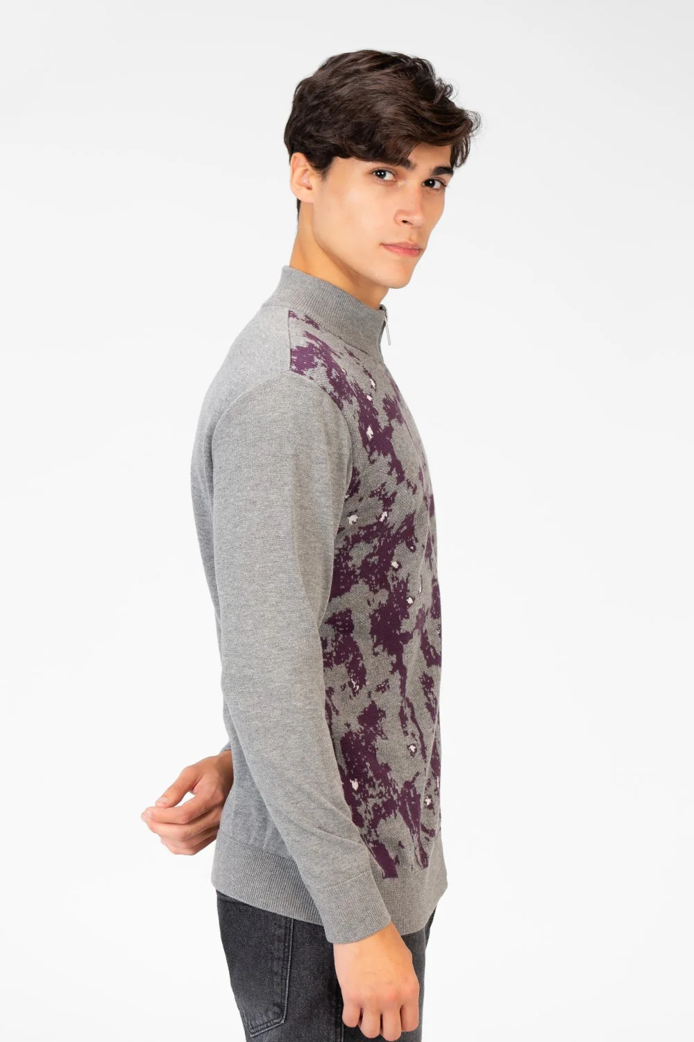 Men's Jakar Pullover With Full Front Print & Zip Up - Image 11