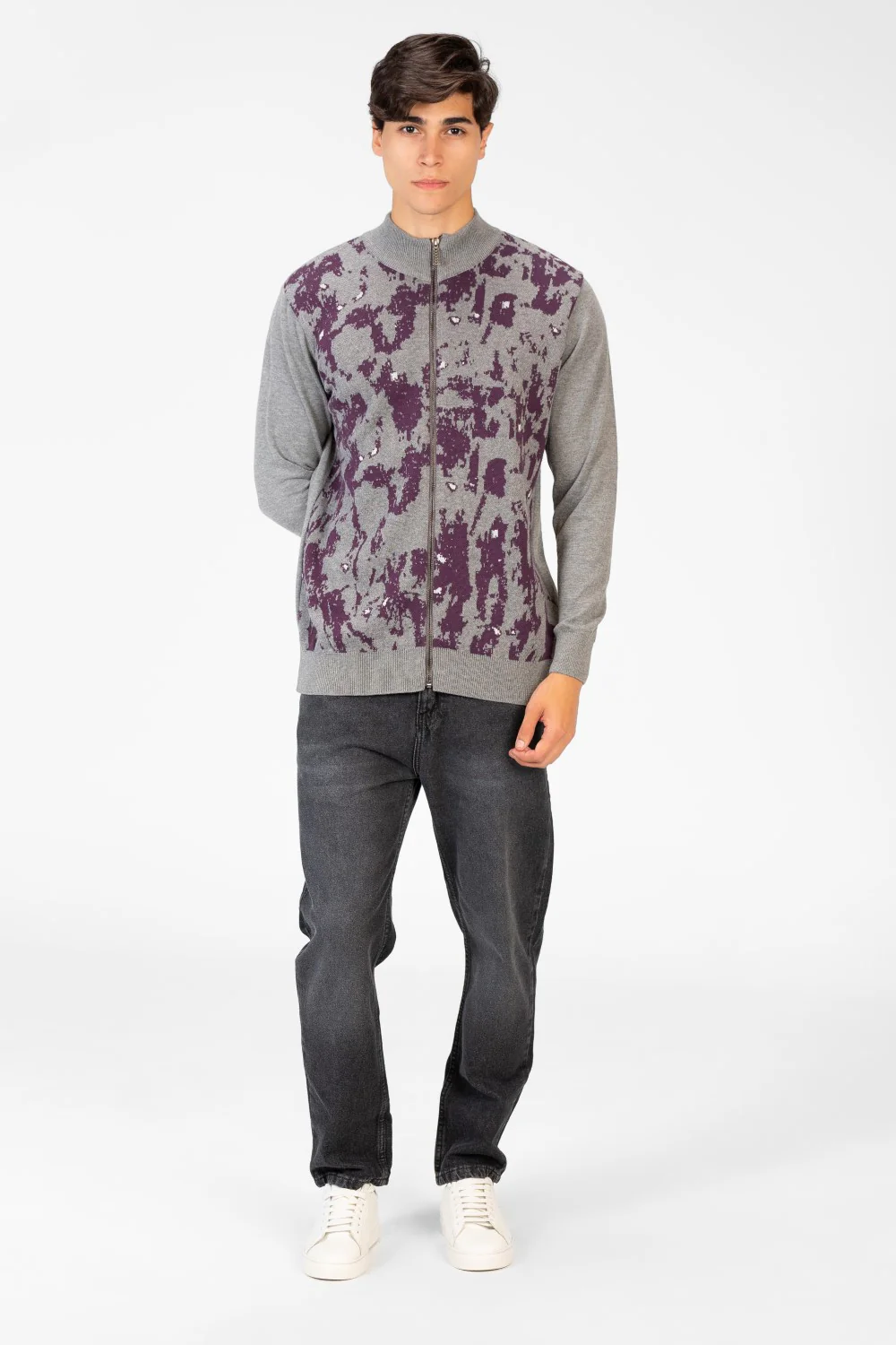Men's Jakar Pullover With Full Front Print & Zip Up - Image 12