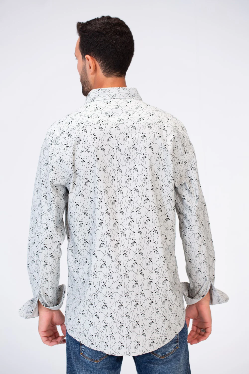 Mens Jakar Slim Fit Long Sleeve Printed Shirt - Image 2