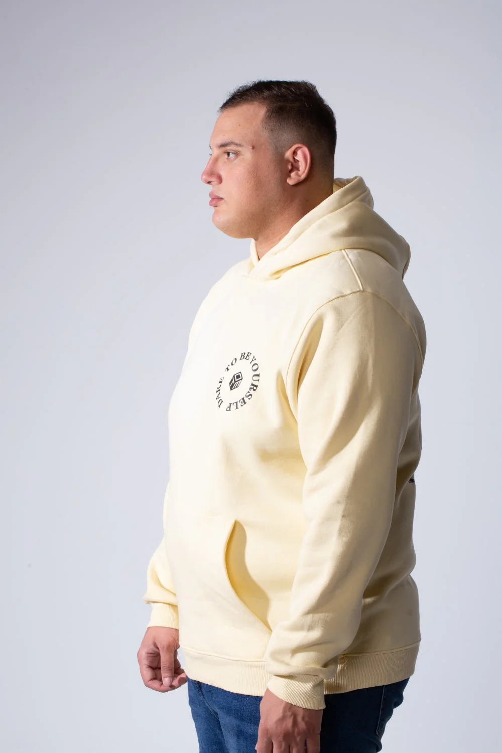Men's Kangaroo Pocket Long Sleeve With Pack Text Print Practical Melton Fabric Hooded Big Size Sweatshirt - Image 4