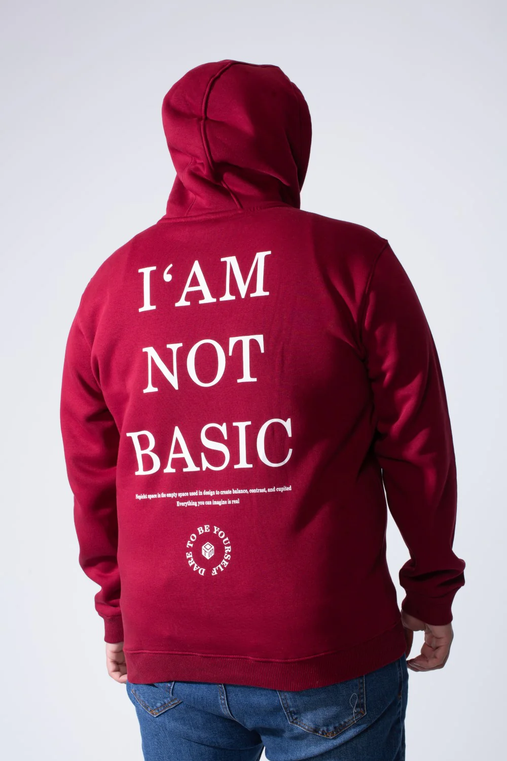 Men's Kangaroo Pocket Long Sleeve With Pack Text Print Practical Melton Fabric Hooded Big Size Sweatshirt - Image 6
