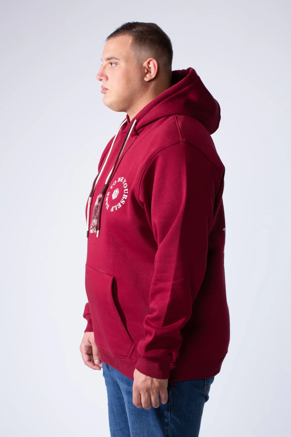 Men's Kangaroo Pocket Long Sleeve With Pack Text Print Practical Melton Fabric Hooded Big Size Sweatshirt - Image 8