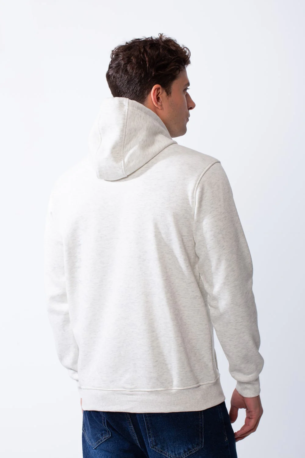 Men's Kangaroo Pockets Bold Text Chest Print Long Sleeves Slim Fit Hooded Daily Wear Comfy Sweatshirt - Image 6