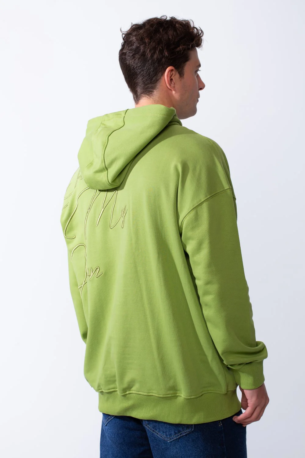 Men's Kangaroo Pockets Long Sleeves With Warp-Around Puff Text Print Comfy Regular Fit Hood Melton Sweatshirt - Image 10