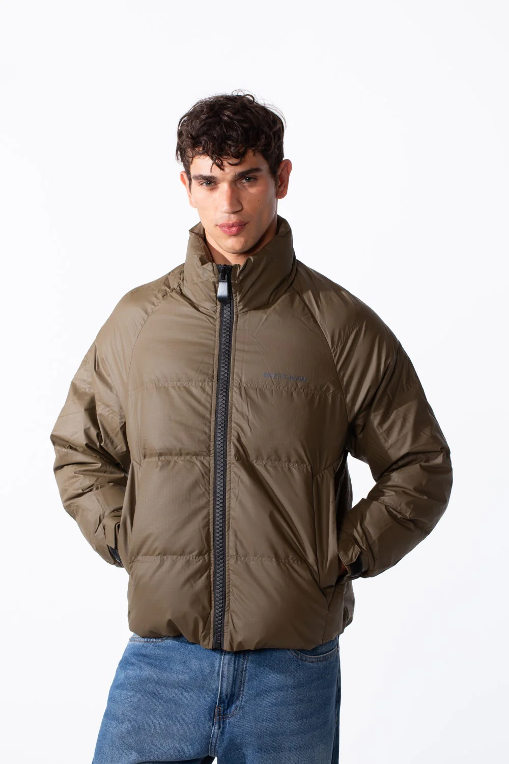 Men's Lightweight Waterproof Text Print Windbreaker Jacket
