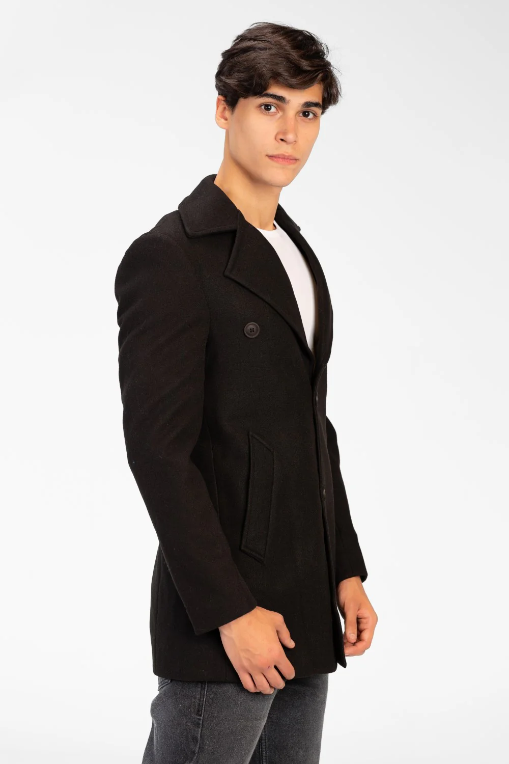 Men's Long Gogh Coat With Long Sleeves And Pockets - Image 3