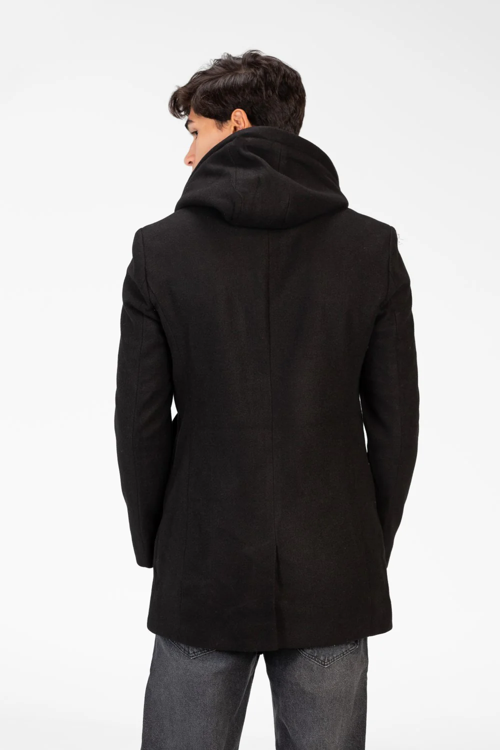 Men's Long Hooded Coat With Long Sleeves - Image 2
