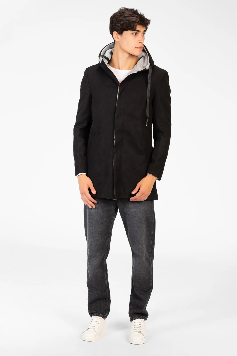Men's Long Hooded Coat With Long Sleeves - Image 4