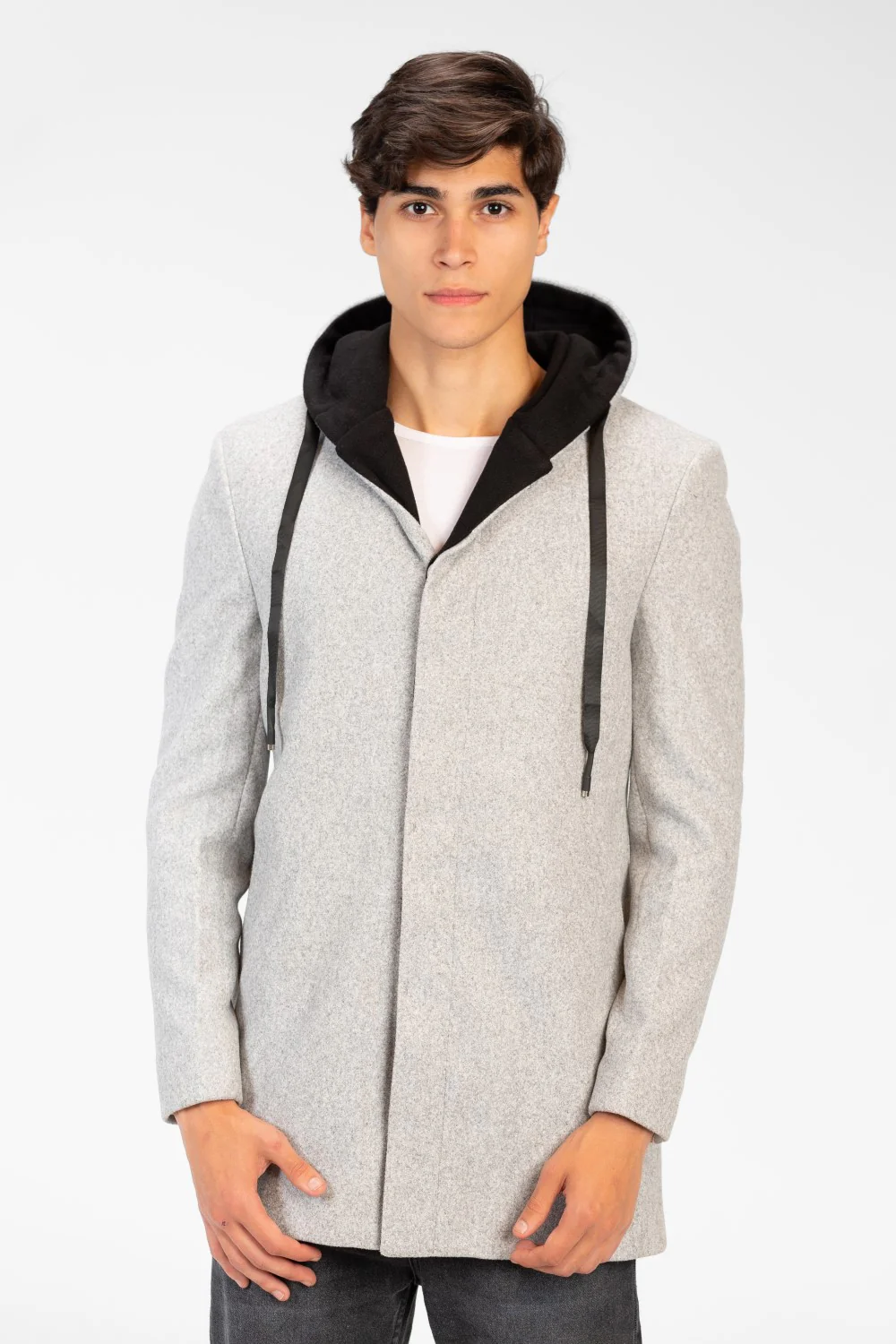 Men's Long Hooded Coat With Long Sleeves - Image 5