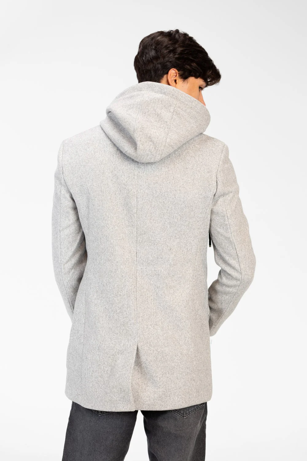 Men's Long Hooded Coat With Long Sleeves - Image 6