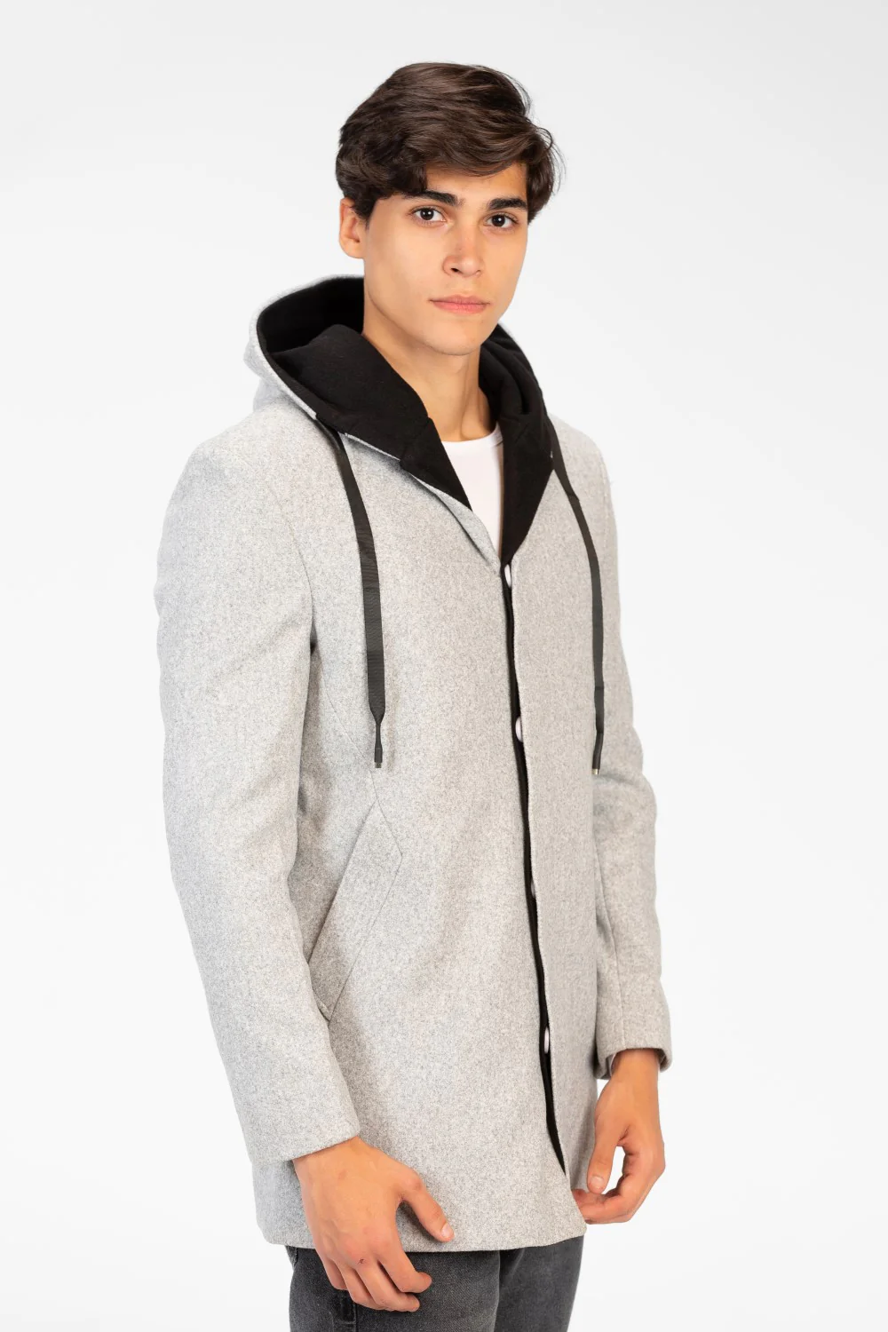 Men's Long Hooded Coat With Long Sleeves - Image 7