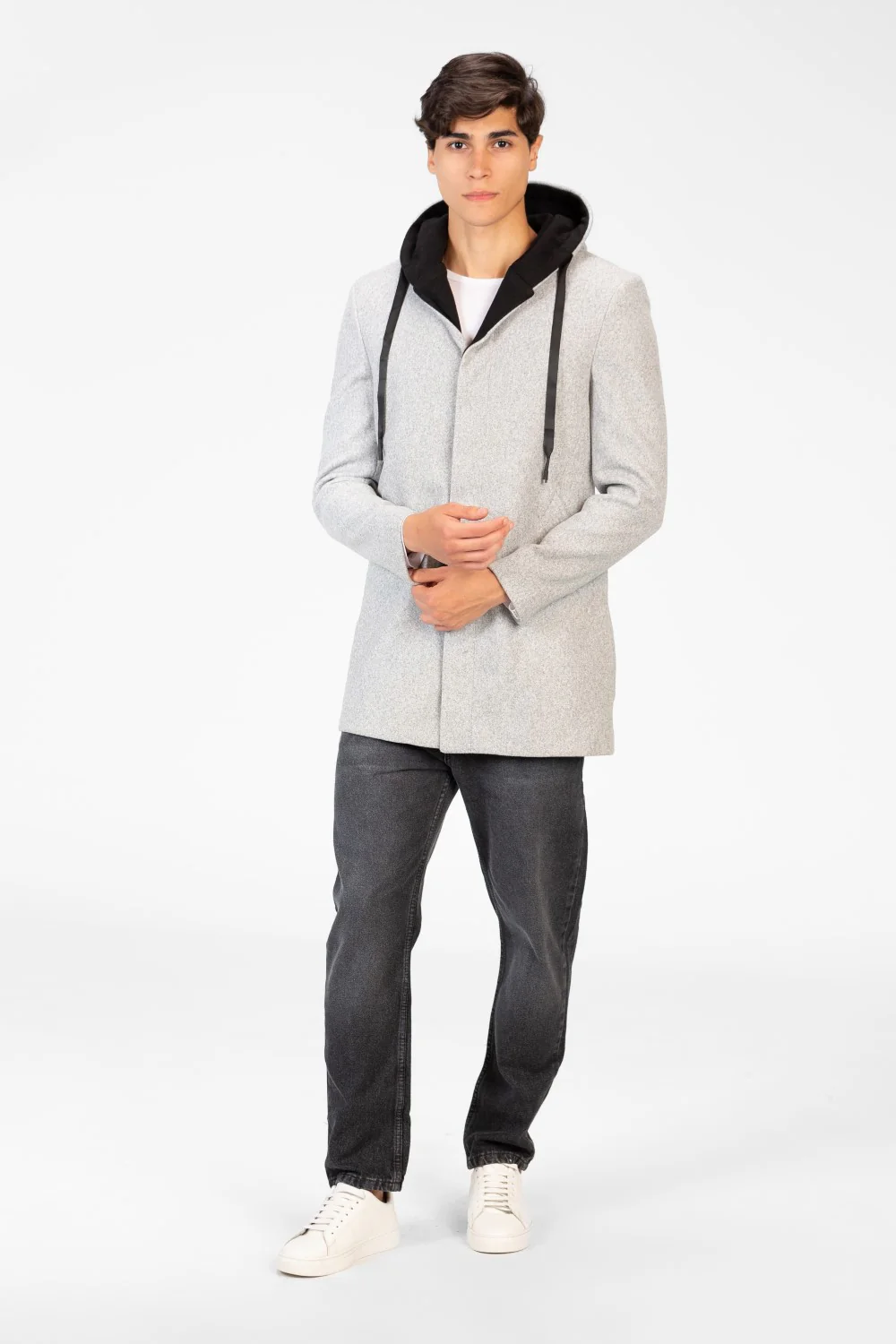 Men's Long Hooded Coat With Long Sleeves - Image 8
