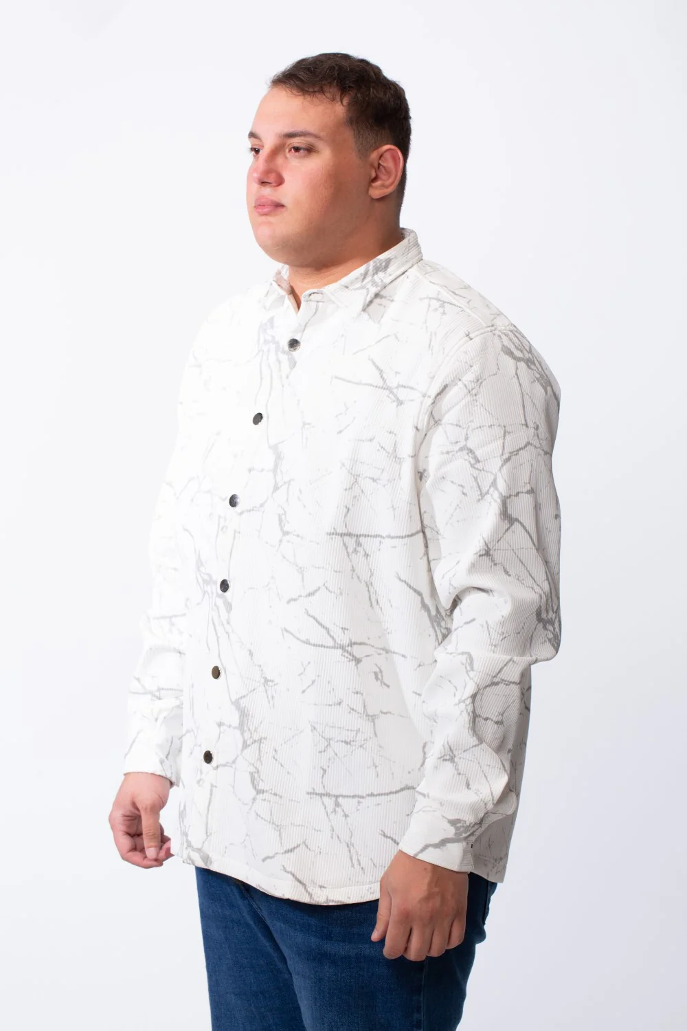 Men's Long Sleeve Classic Neck Jakar Unique Marble Pattern Textured Casual Tomato Store Big Size Shirt - Image 12
